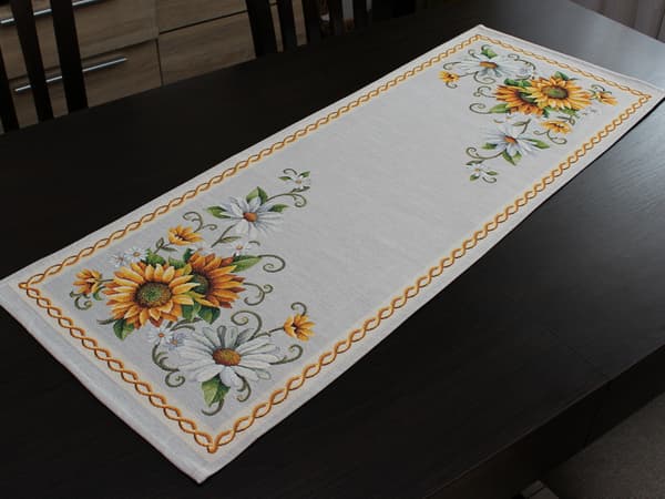 Gobeliinipöytäliina 38x100 "Auringonkukat"