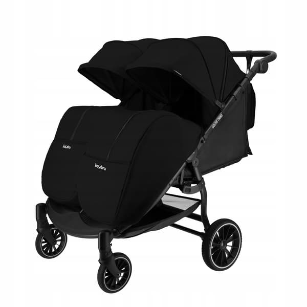 KacBru GOLDIE TWINS Black Twins Barnvagn Mega Utrustning