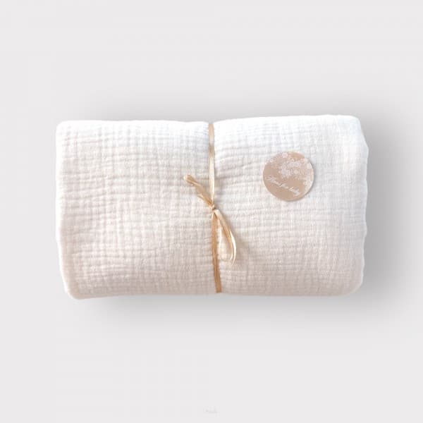 Muslin-stræklagen til tremmeseng 100*50 (latte)