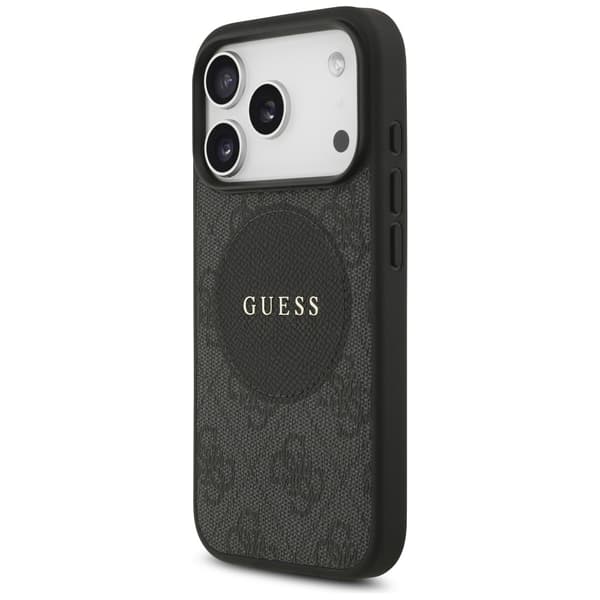 Guess 4G Circle Classic Logo MagSafe-etui til iPhone 17 Pro, sort