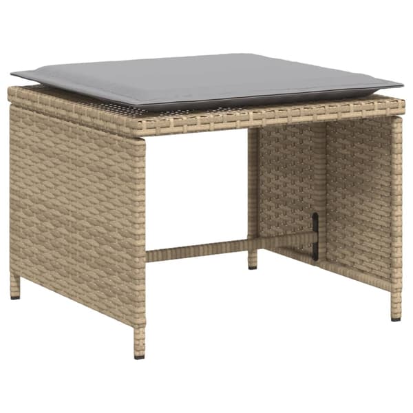 vidaXL Puutarhatuoli jalkarahilla, beige, polyrottinki