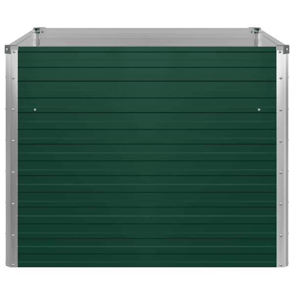 vidaXL højbed 100x100x77 cm stålgrøn
