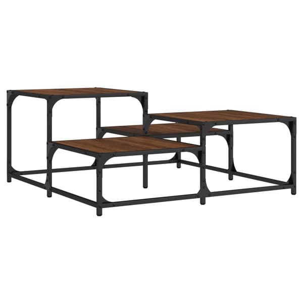 vidaXL sofabord brunt egetræ 87,5x87,5x40 cm