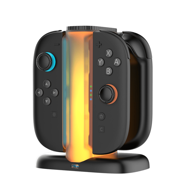 Yaxo Joy-Con Quad Charge Dock för NS2 Techno Black