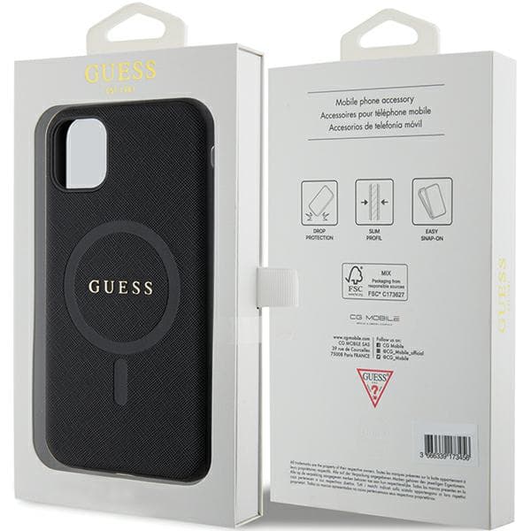 Guess Saffiano MagSafe-etui til iPhone 11 / Xr, sort