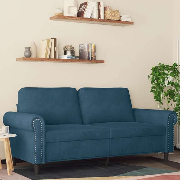 vidaXL 2-sitssoffa blå 140 cm klädd i sammet