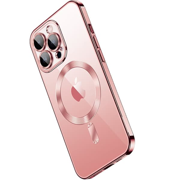 iPhone 14 Plus-skal, Electro MagSafe, rosa + skärmskydd