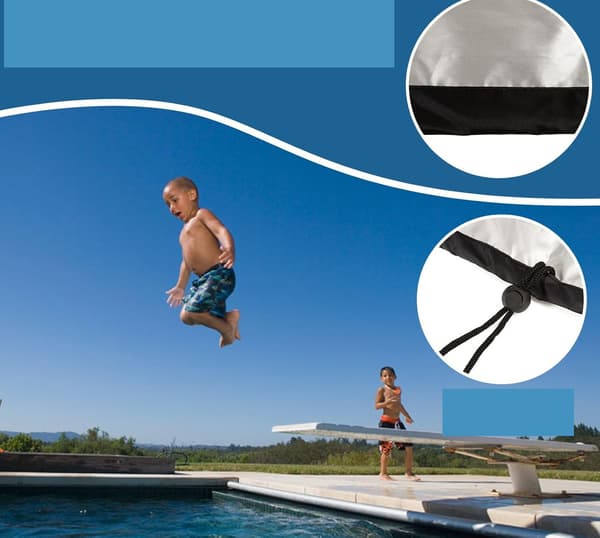 Vattentätt studsmattaöverdrag i 210D polyester för pool, 244×146×9 cm