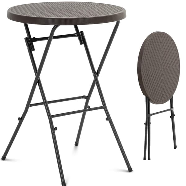 Hopfällbart runt trädgårdsbord 79 x 110 cm svart