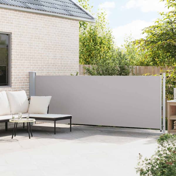 vidaXL Utfällbar sidomarkis för uteplats 140 x 600 cm grå