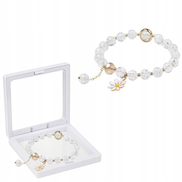 Kristallarmband med blomma i presentask