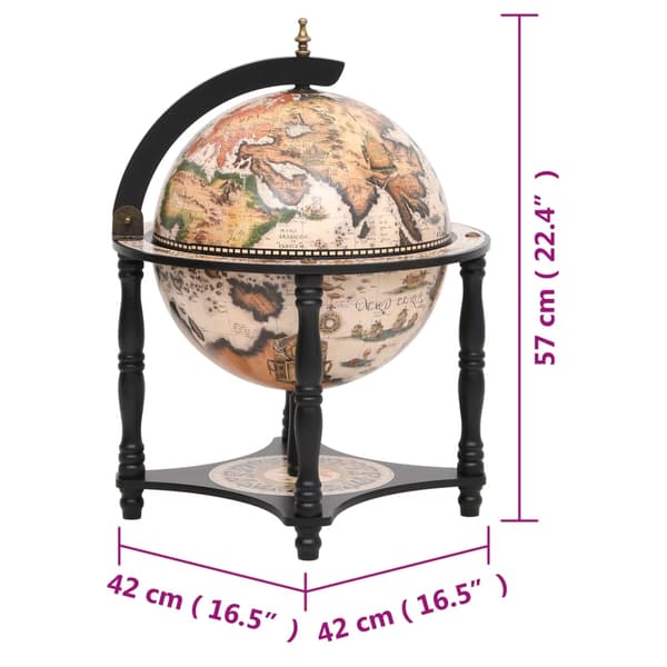 vidaXL Globe Bar med vinreol, sort, massiv eukalyptus
