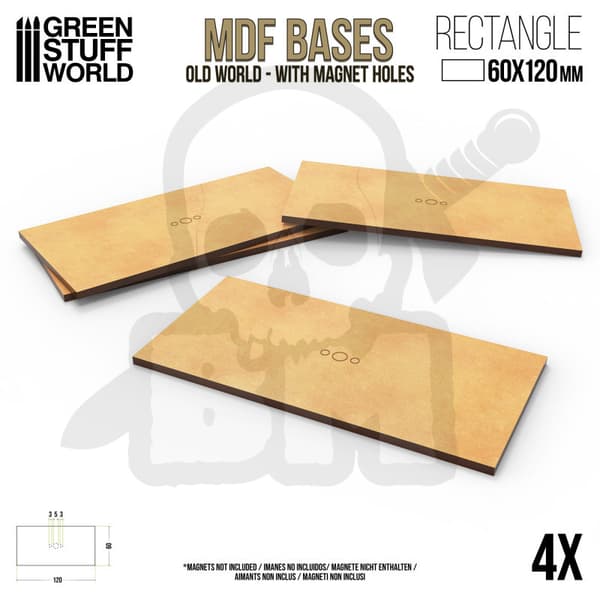 GSTU518534 Rektangulär MDF-bas 60x120mm x4 Gammal B