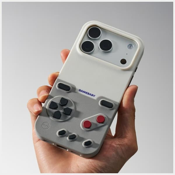 GAMEBABY cover med controller til iPhone 17 Pro Max grå