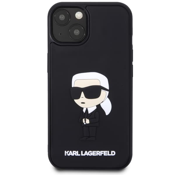 Karl Lagerfeld Rubber Ikonik 3D-cover til iPhone 14 Plus, sort