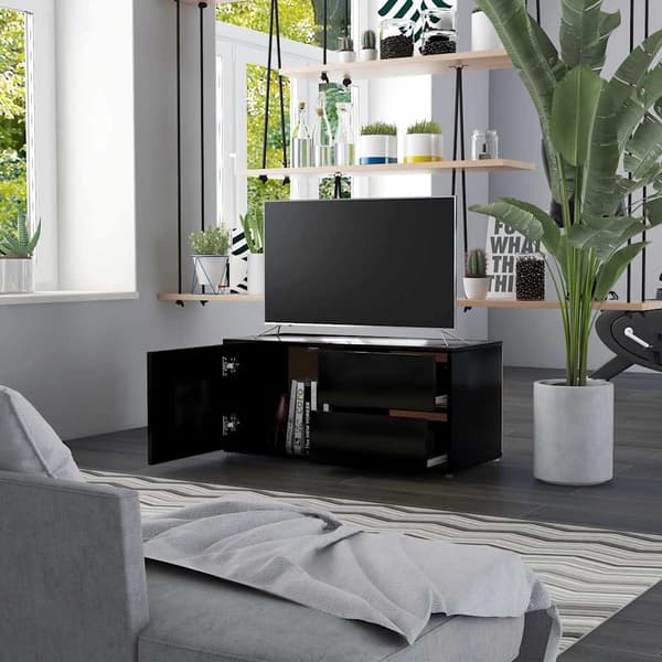 vidaXL TV-skab sort 80x34x36 cm spånplade