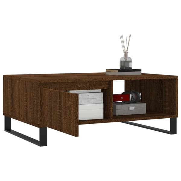 vidaXL sofabord, brunt egetræ, 90x60x35cm, træbaseret materiale