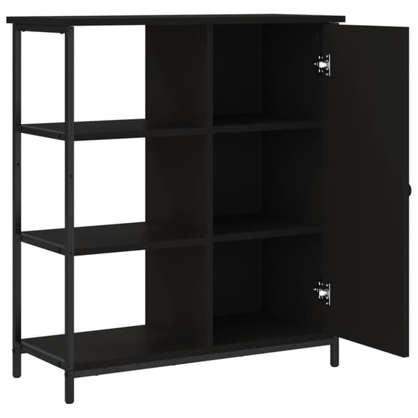 vidaXL skab, sort, 70x30x80 cm, træbaseret materiale