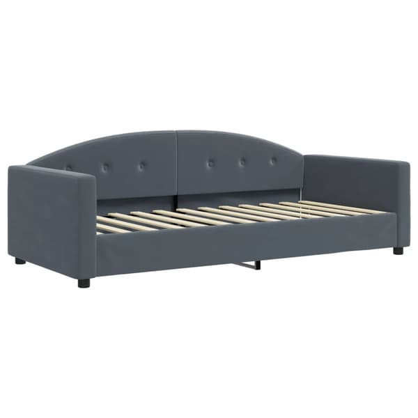 vidaXL Bäddsoffa mörkgrå 90x200 cm sammet