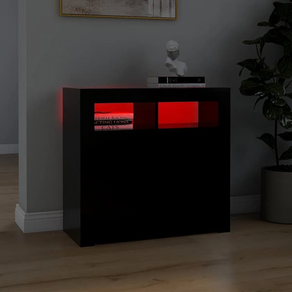 vidaXL LED-skab sort 80 x 35 x 75 cm