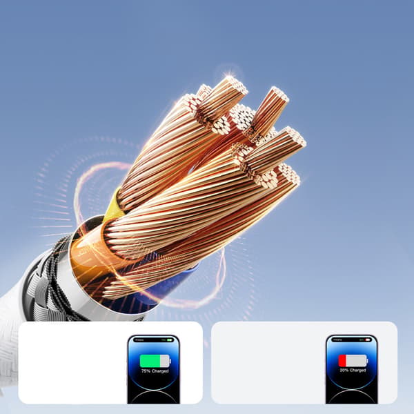 USB-A - iPhone Lightning 3A -kaapeli 2m - Valkoinen