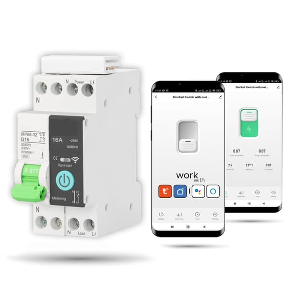 Zigbee 16A Sikring Tuya Energimåling