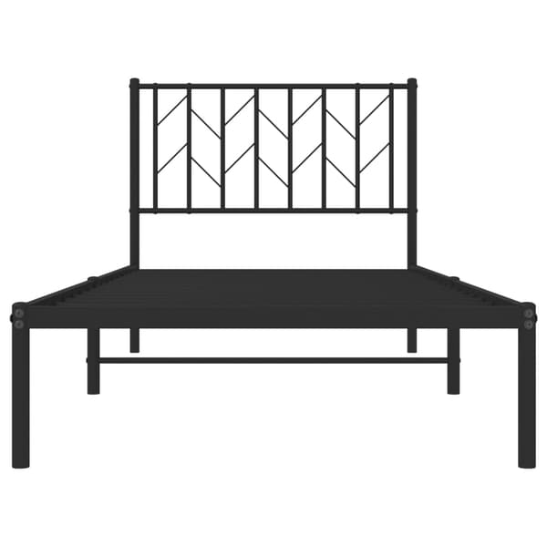 vidaXL metalsengestel med hovedgærde sort 90x190 cm