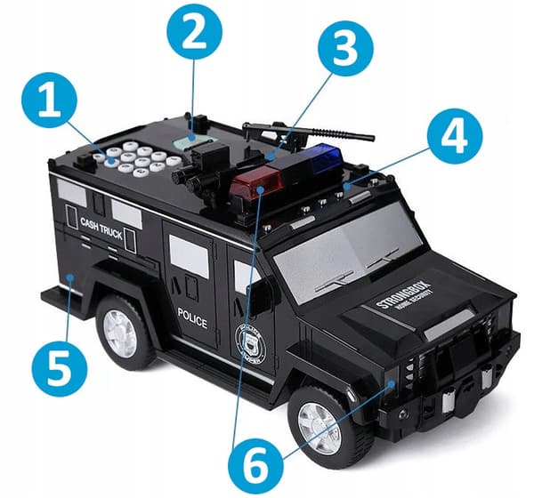 [paczb][5] spargris FÖR barn bil polis säker spargris U302