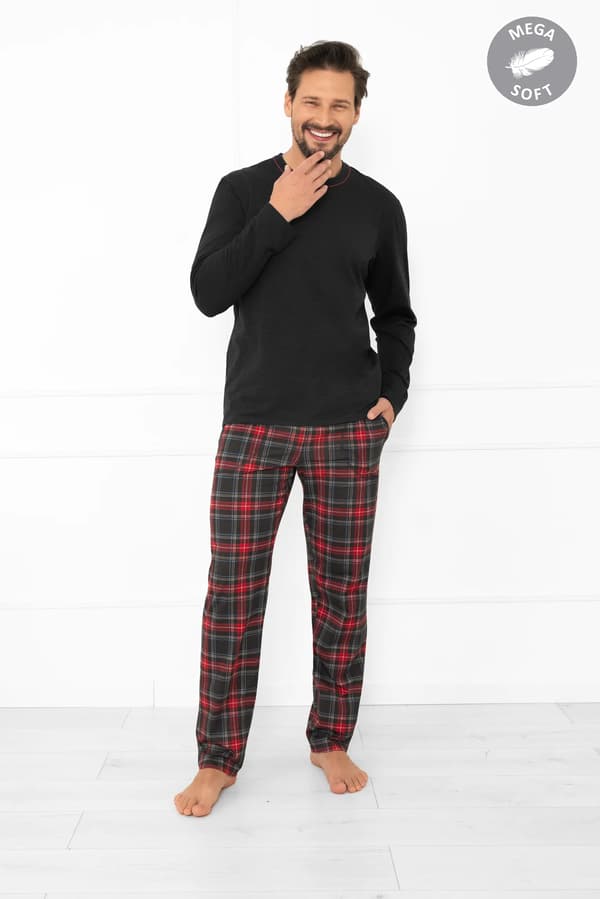 Herrpyjamas med lång ärm, långbyxor Rusoli XL