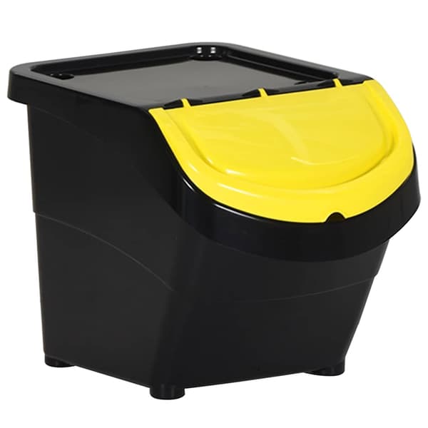 vidaXL stabelbare affaldsbeholdere, 3 stk., sort, PP, 78 l