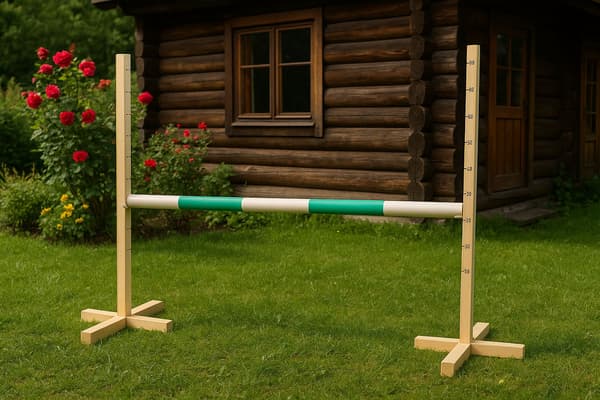 Hoppstängsel för hobbyhäst 120 cm, Mintgrå balk