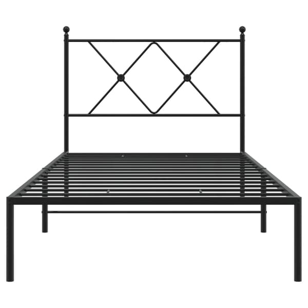 vidaXL metalsengestel med hovedgærde sort 90x190 cm