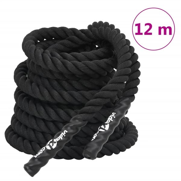 vidaXL Träningsrep, Svart, 12 m, 9 kg, Polyester