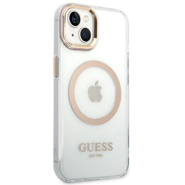 Guess Metal Outline Magsafe-etui til iPhone 14 Plus, guld
