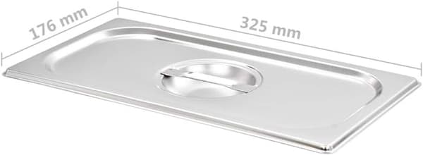 1/3 stållock för bain-marie, set om 2