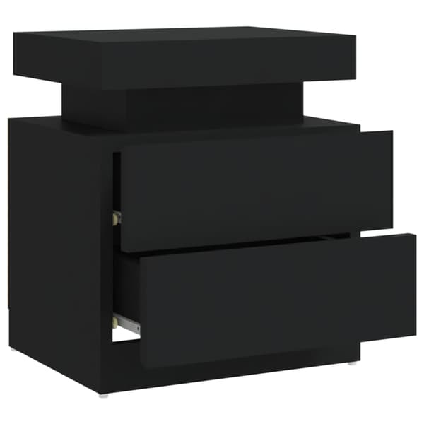 vidaXL sengebord, sort, 45x35x52 cm, træbaseret materiale