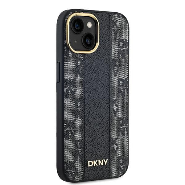 DKNY MagSafe-cover med ternet monogrammønster til iPhone 14, sort