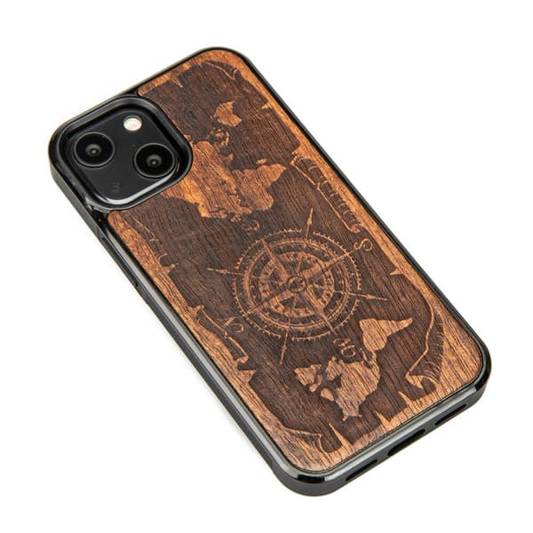 Træcover til iPhone 13 Mini WIND ROSE MERBAU