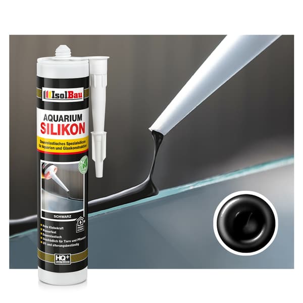 IsolBau Sort Akvariesilikone 2 x 300ml