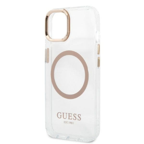 Guess Metal Outline Magsafe-etui til iPhone 13, guld
