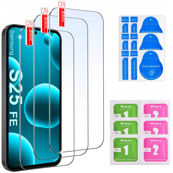 Etui til Samsung Galaxy S25 FE STØDMIDDELFRI KLAR BACKPAKKE + 3x 9H Glas