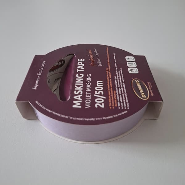 Washitejp, dynamisk violett, rispapper, 20 mm, 50 m