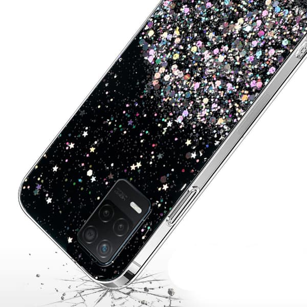 Realme 8 5G-skal, glittrigt, svart