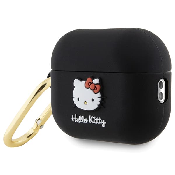 Hello Kitty Silikone 3D Kitty Hovedcover til Airpods Pro 2, Sort