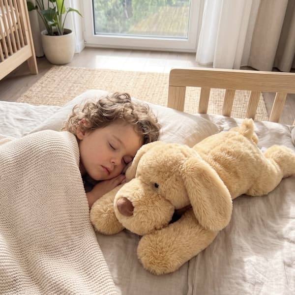 Vægtet bamse sensorisk hund claro - tøjdyr til stress og søvn 60 cm