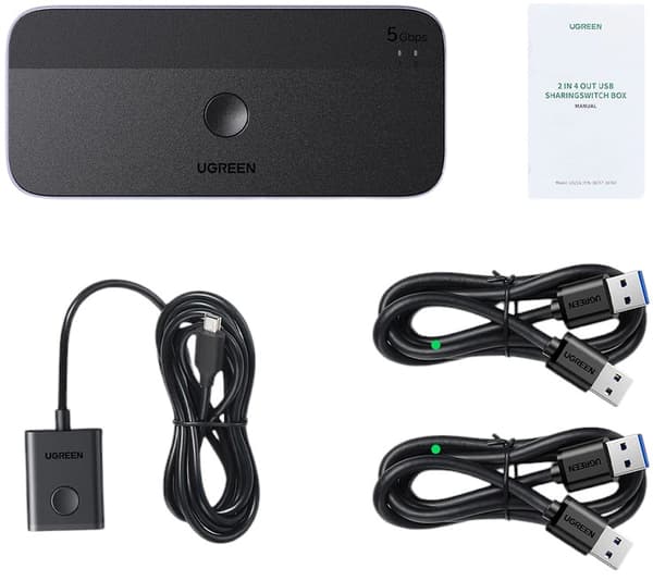 Ugreen USB 3.0 CM662 2in4ut USB-switch svart