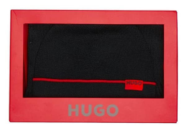 HUGO BOSS herre vinterhue + tørklæde sort sæt