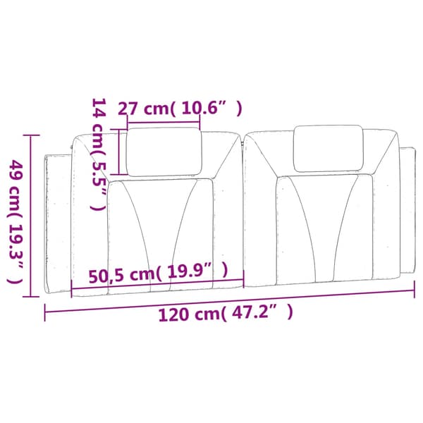 vidaXL hovedgærdehynde, grå, 120 cm, kunstlæder