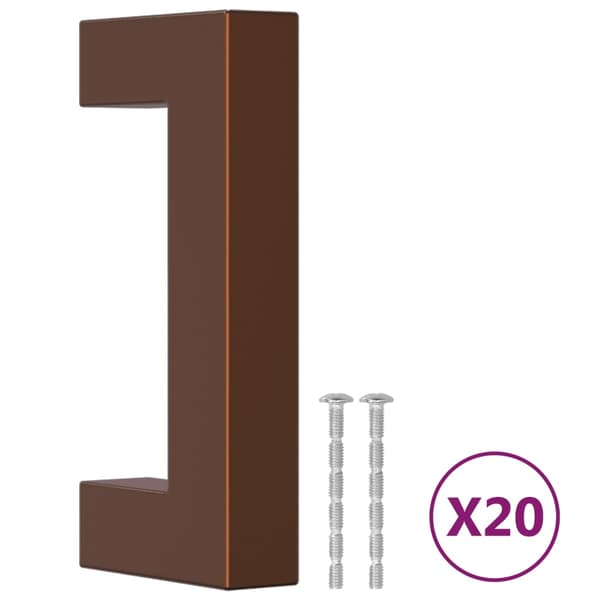 vidaXL skabsgreb 20 stk. bronze 64 mm rustfrit stål