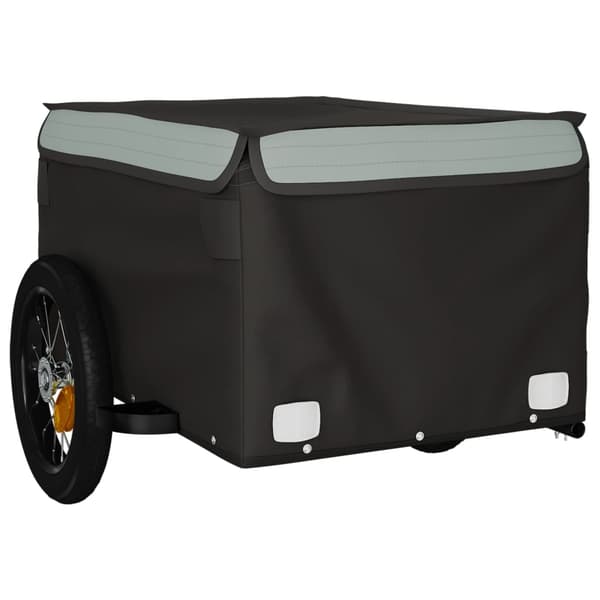 vidaXL cykelanhænger, sort og grå, 30 kg, jern